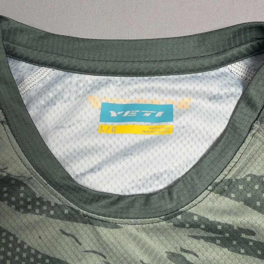 Yeti Cycles MTB Jersey Mens Large Sage Green Tiger Stripe Camo Trail Cycling Tee - Picture 9 of 12